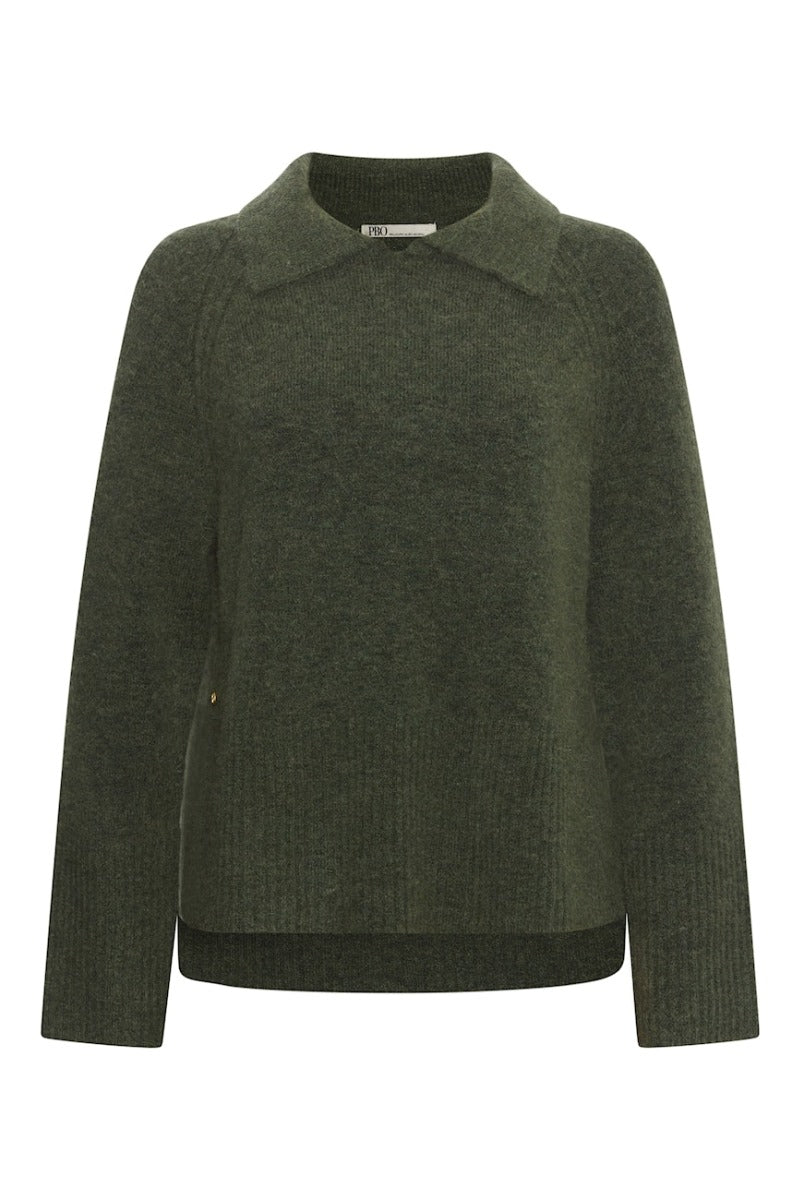 PBO Kabilio Sweater Dark Moss Grøn
