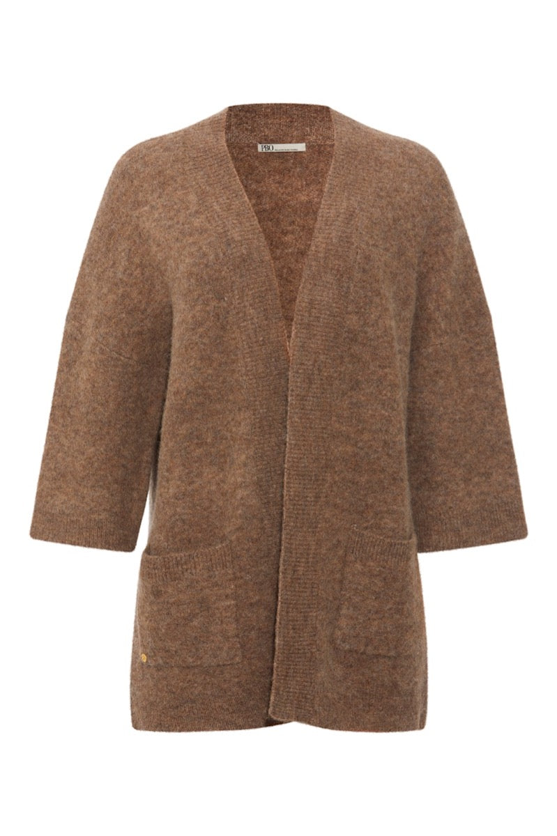PBO Kardinalo Strik Cardigan Brun