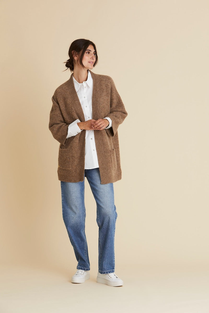 PBO Kardinalo Strik Cardigan Brun