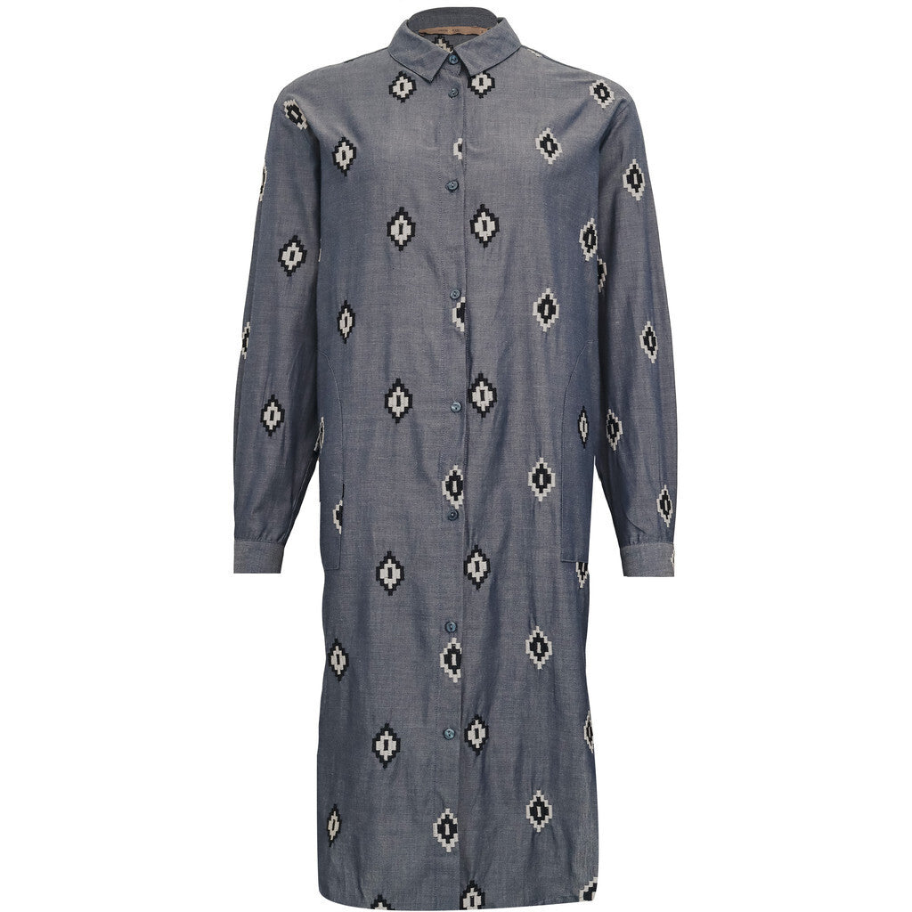 CostaMani Dolly Skjorte Lang Denim Embrodery