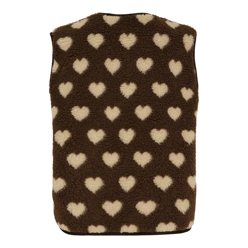 Marta Du Chateau Dahlia Vest Hjerter Mørk Brun Caramel