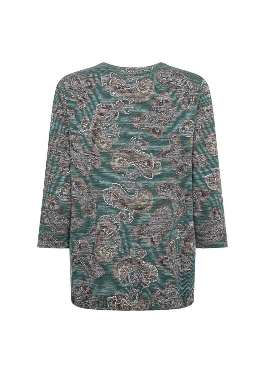 Soyaconcept Galina 33 T shirt Grøn Paisley Print