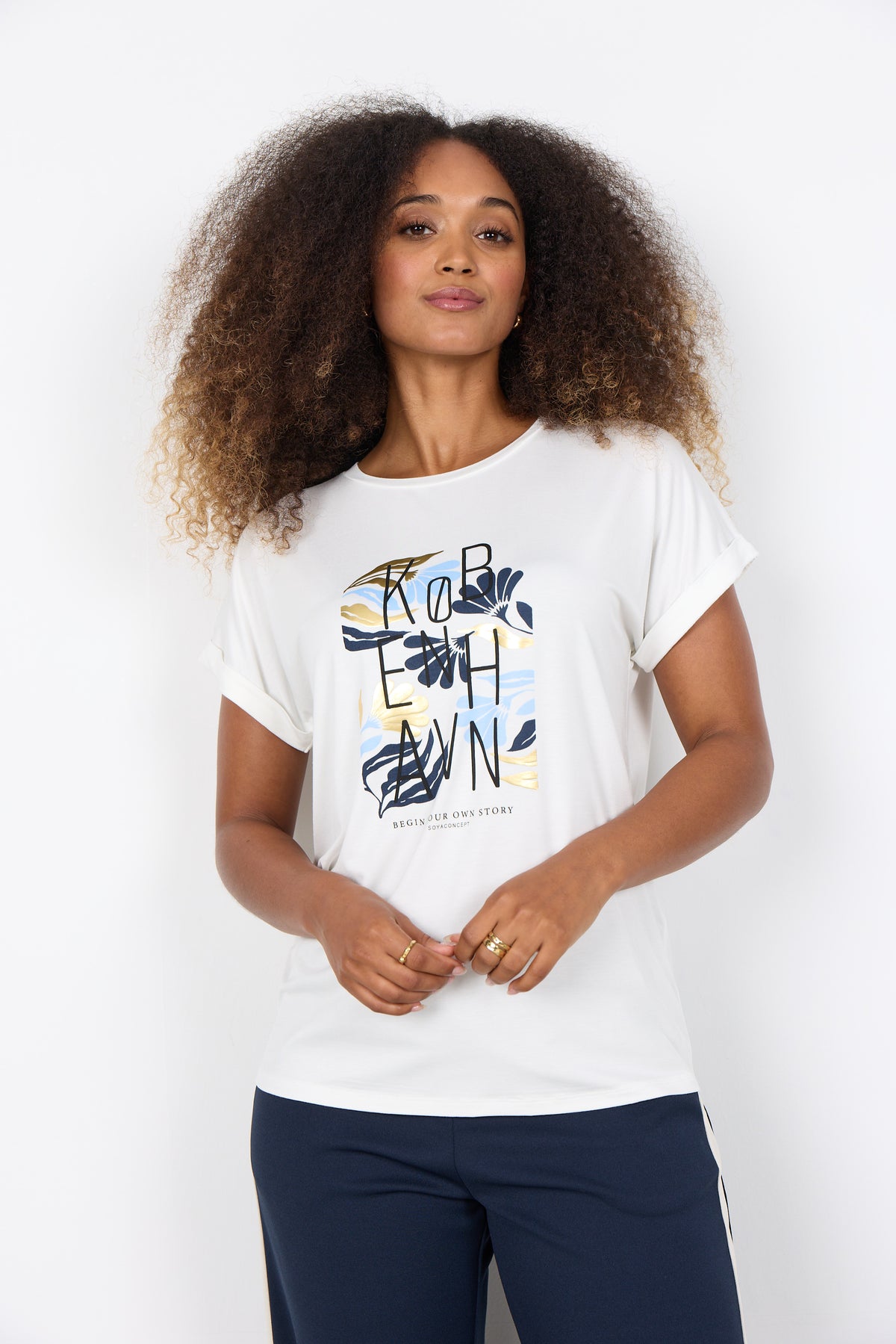 SoyaConcept Marica 348 T-shirt Lyseblå