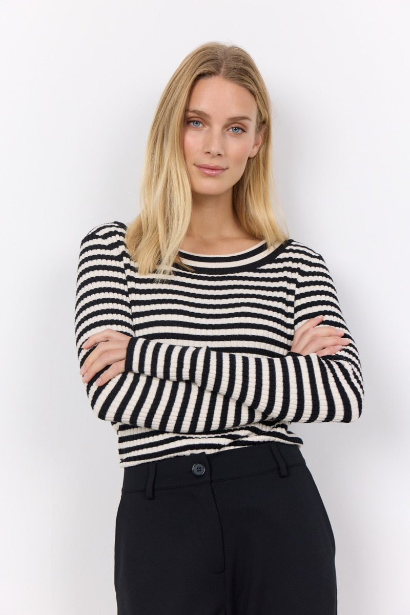 Soyaconcept Dollie 750 Pullover Stribet Sort
