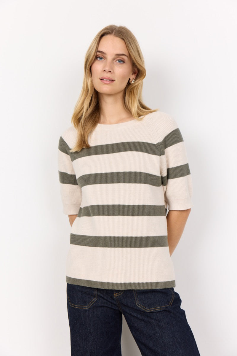 SoyaConcept Kanita Pullover Stribet Milli Beige