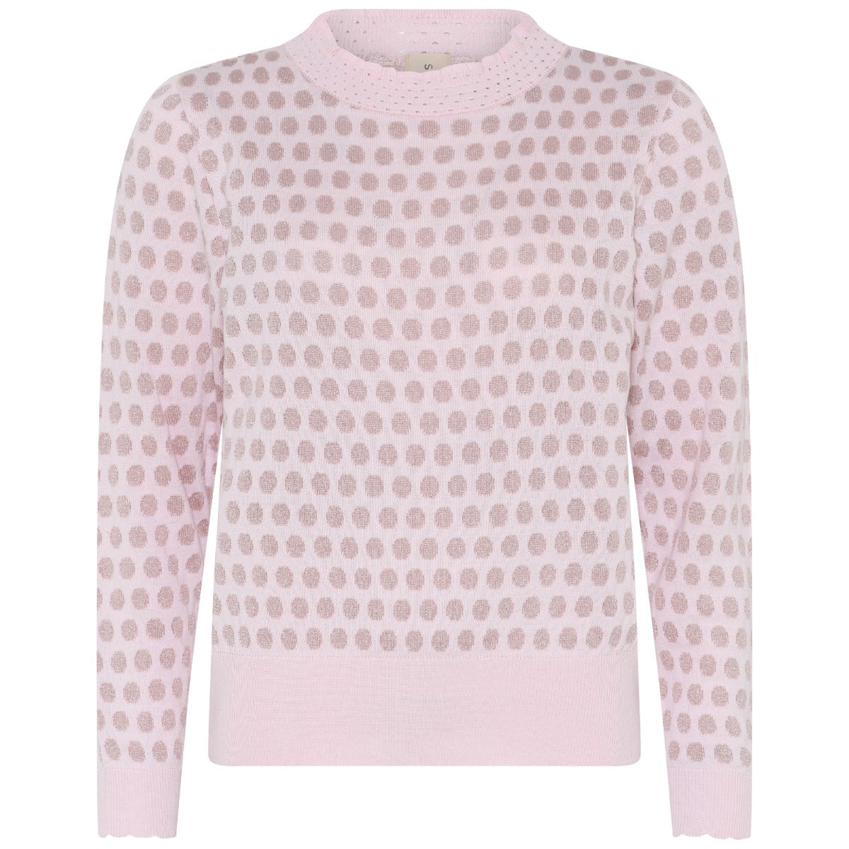 Skovhuus Fine Dotted O Neck Pullover Rosa