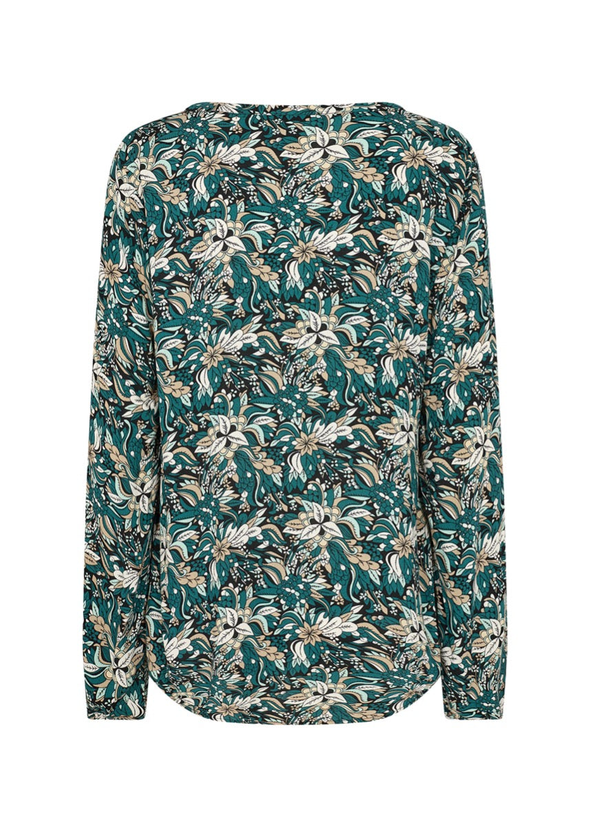 Soyaconcept Tarita 2 Bluse Blomstret Mørke Grøn