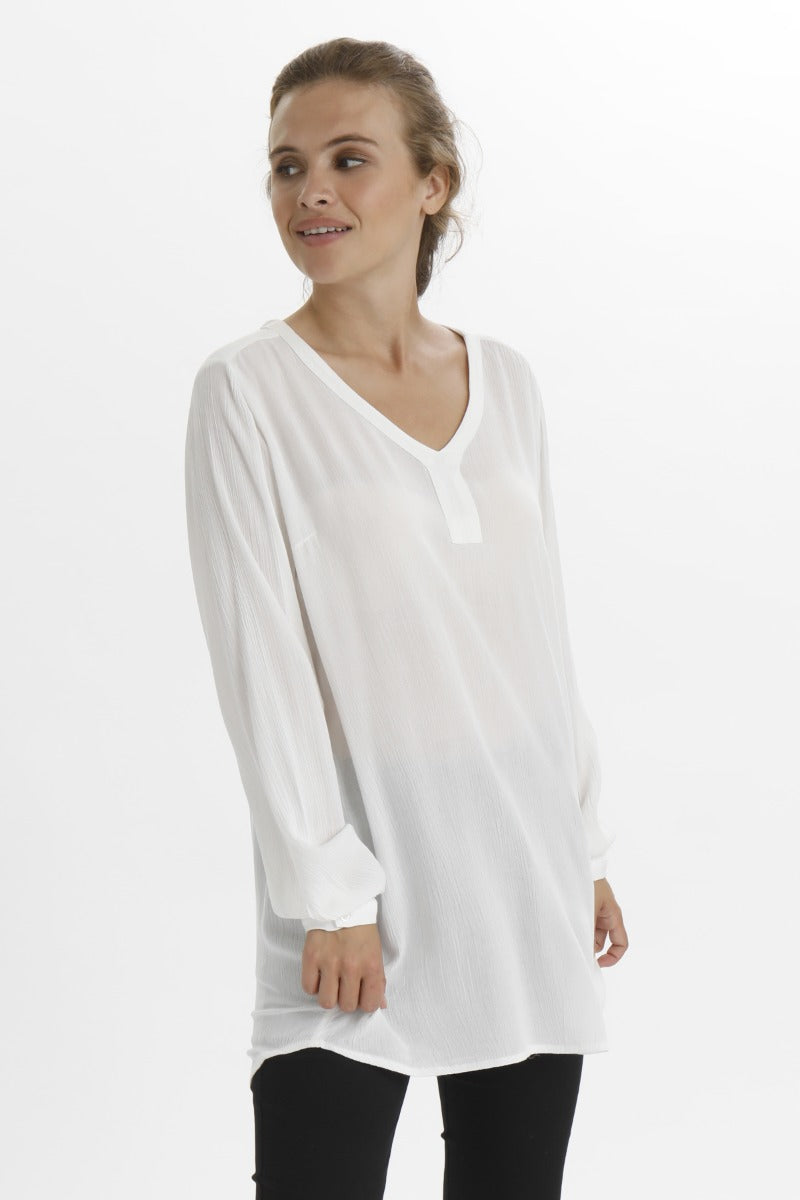 KAFFE Amber V Neck Tunika Chalk