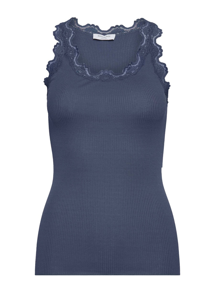 Rosemunde Copenhagen Silke Top w Lace True Navy
