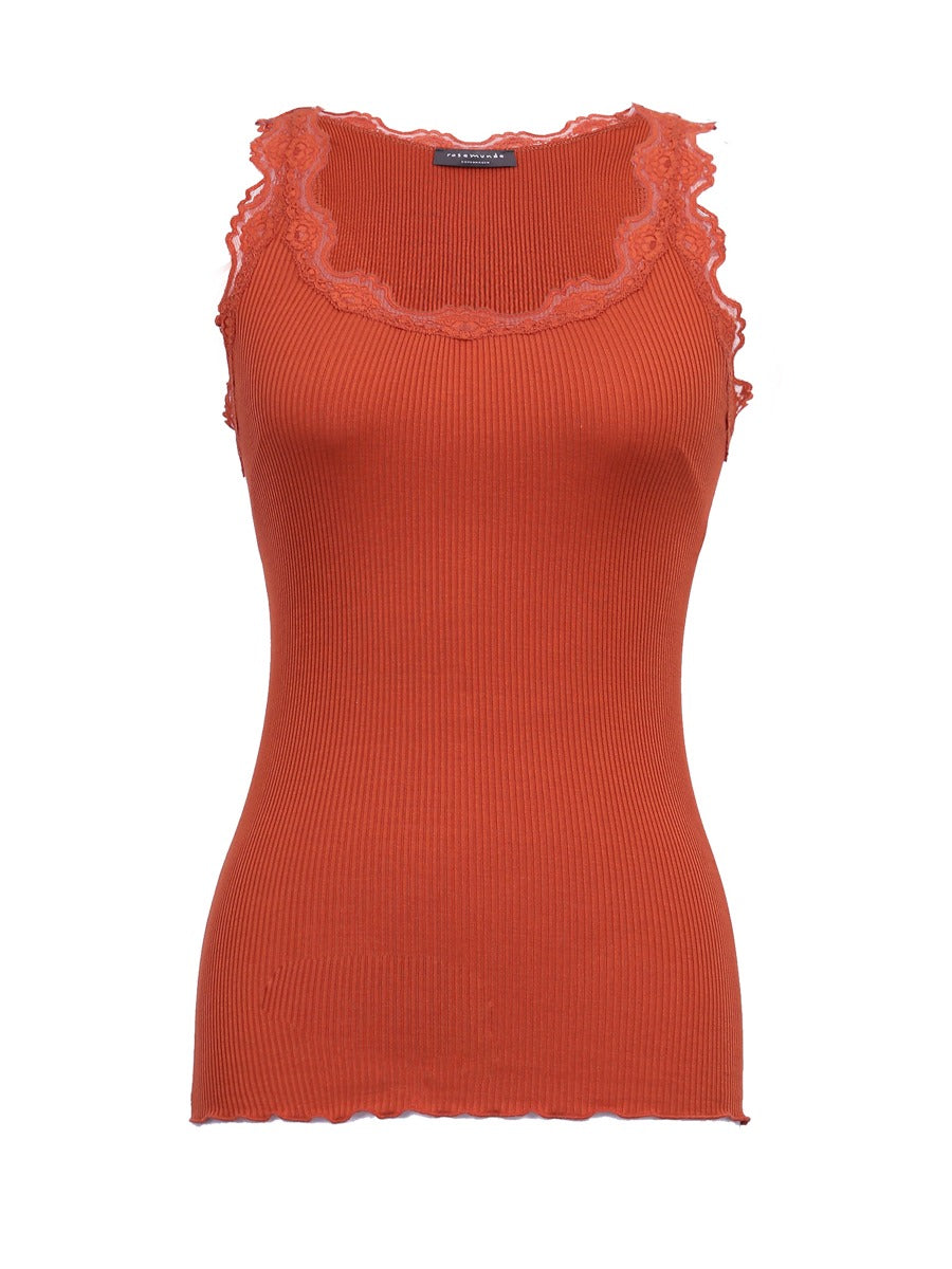 Rosemunde Copenhagen Silke Top w lace Paprika
