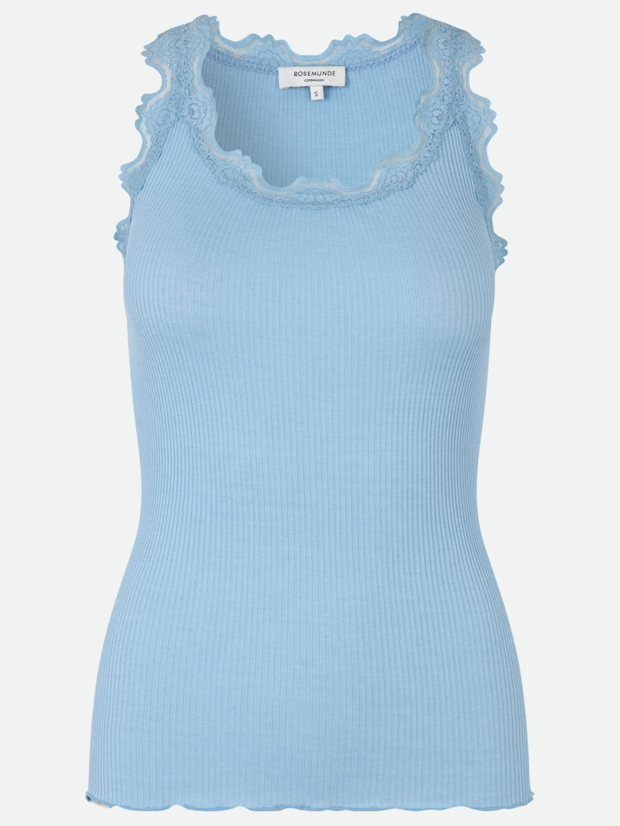 Rosemunde Copenhagen Silk Top Heaven Blue Lys Blå