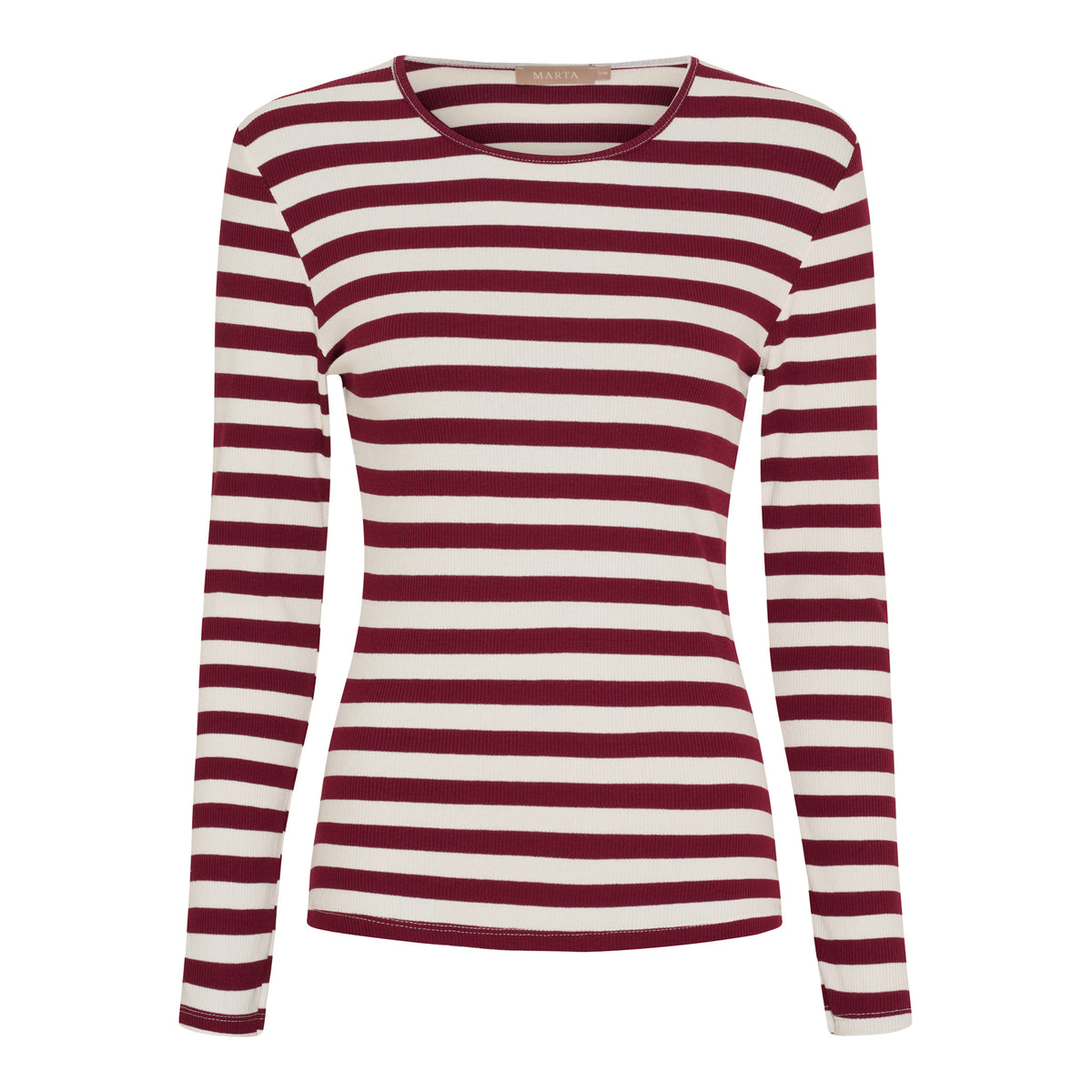 Marta Du Chateau Begonia T-shirt Langærmet Stribet Bordeaux Rød