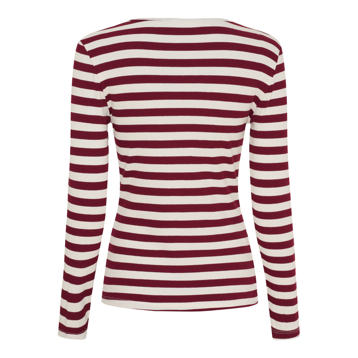 Marta Du Chateau Begonia T-shirt Langærmet Stribet Bordeaux Rød
