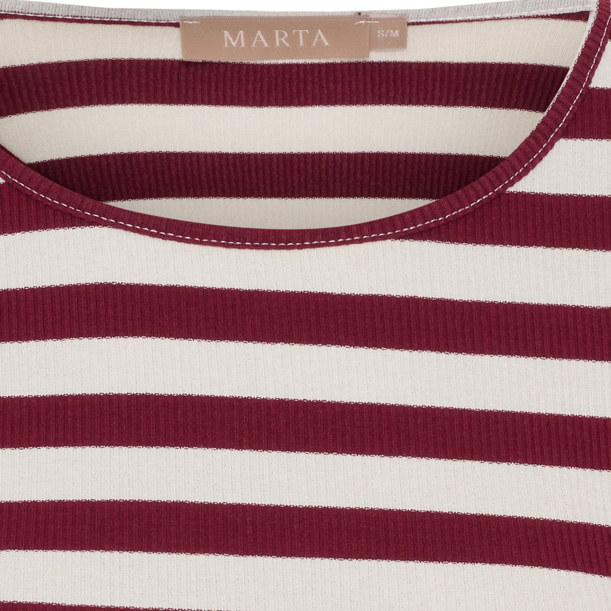 Marta Du Chateau Begonia T-shirt Langærmet Stribet Bordeaux Rød