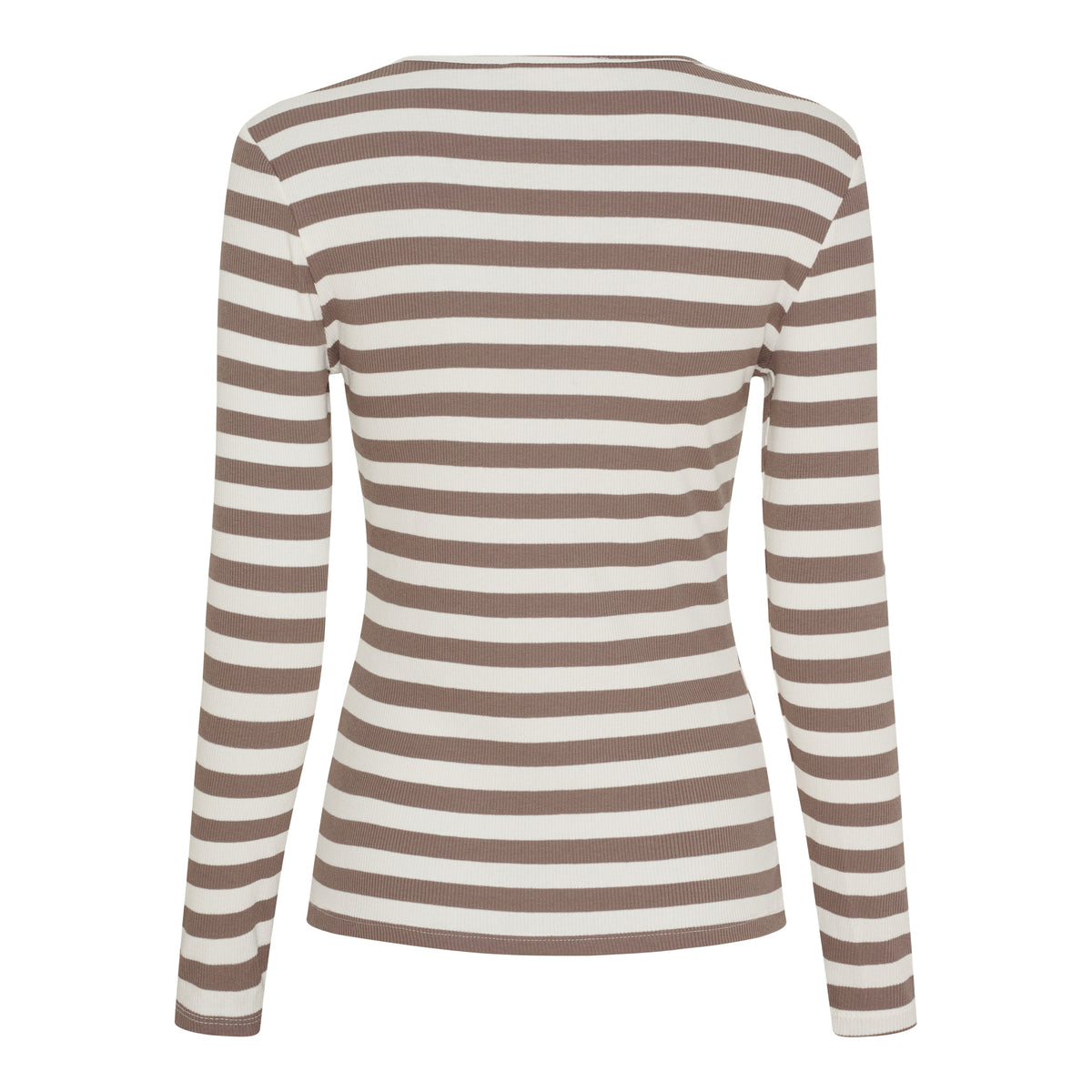 Marta Du Chateau Begonia T-shirt Langærmet Stribet Tortora Brun