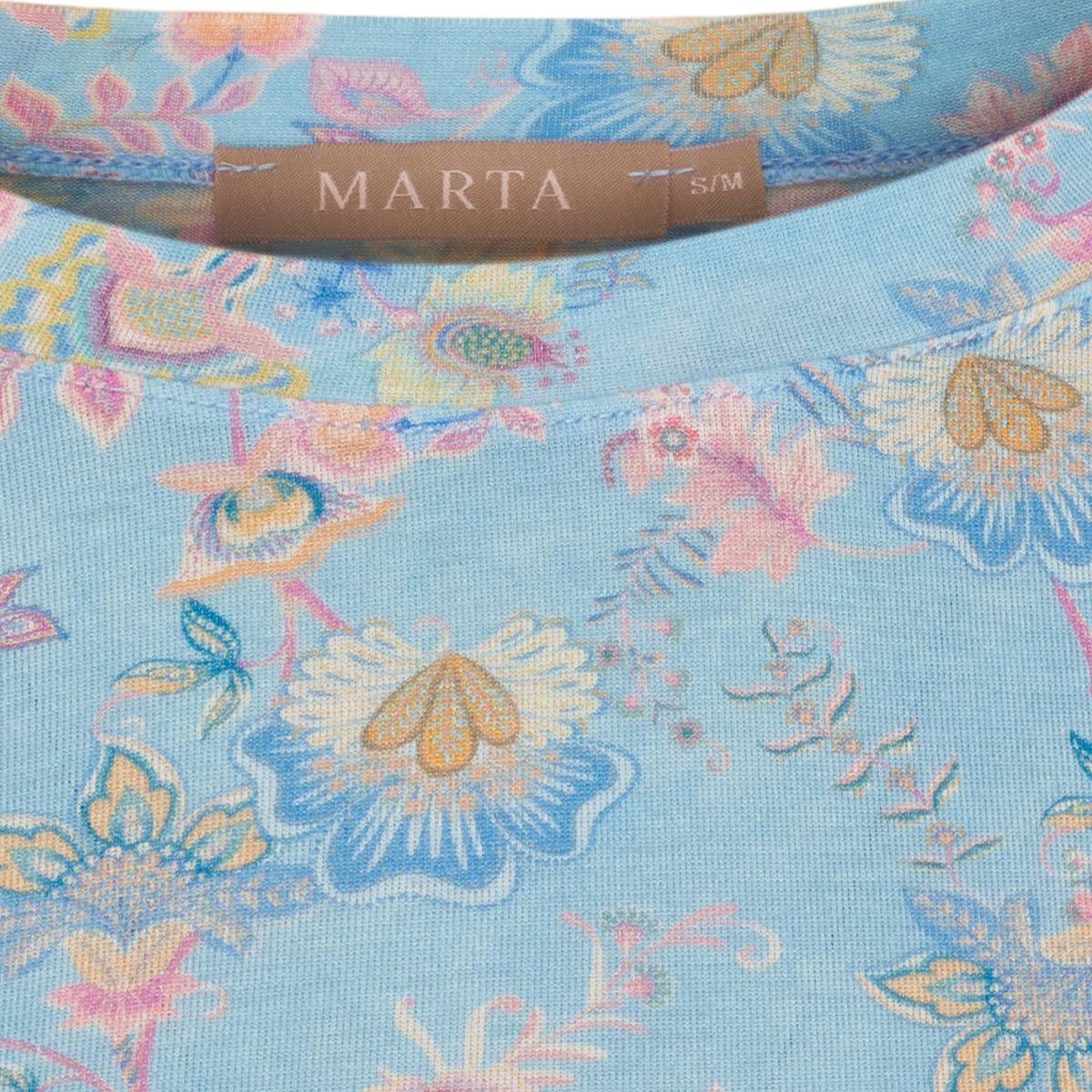 Marta Du Chateau Elissa Top Blomstret Celeste Blå