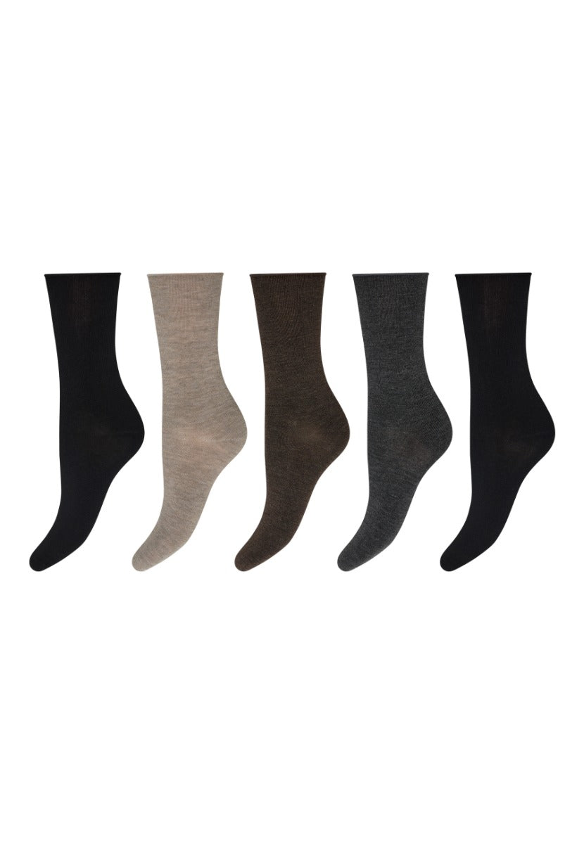 DECOY Ankel Strømper Bambus 5 pack Multi