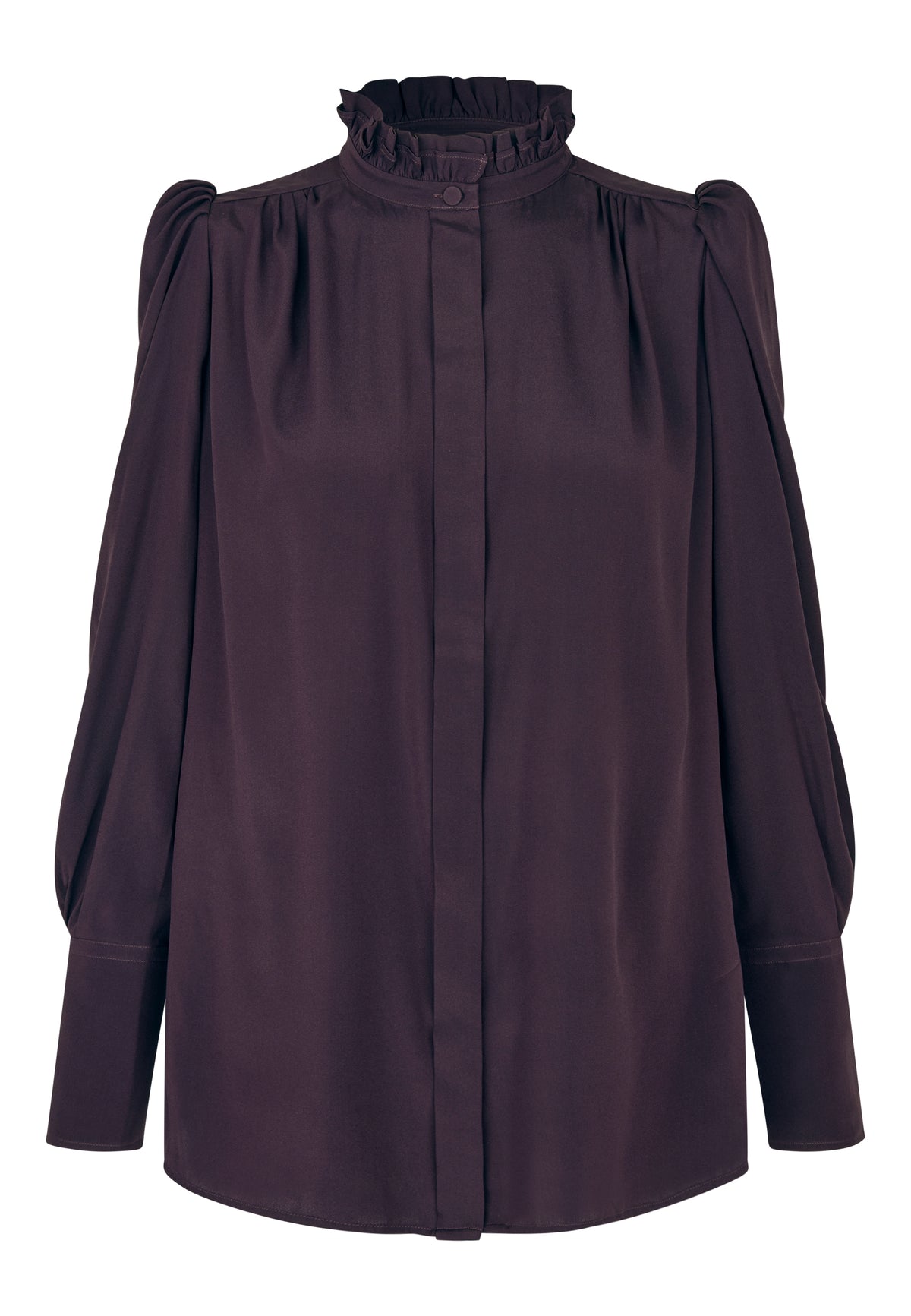 Dea Kudibal ROBERTA Skjorte Bluse w Ruffle Details Berry Wine