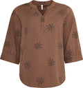Ofelia Ella Bluse Broderi Brun