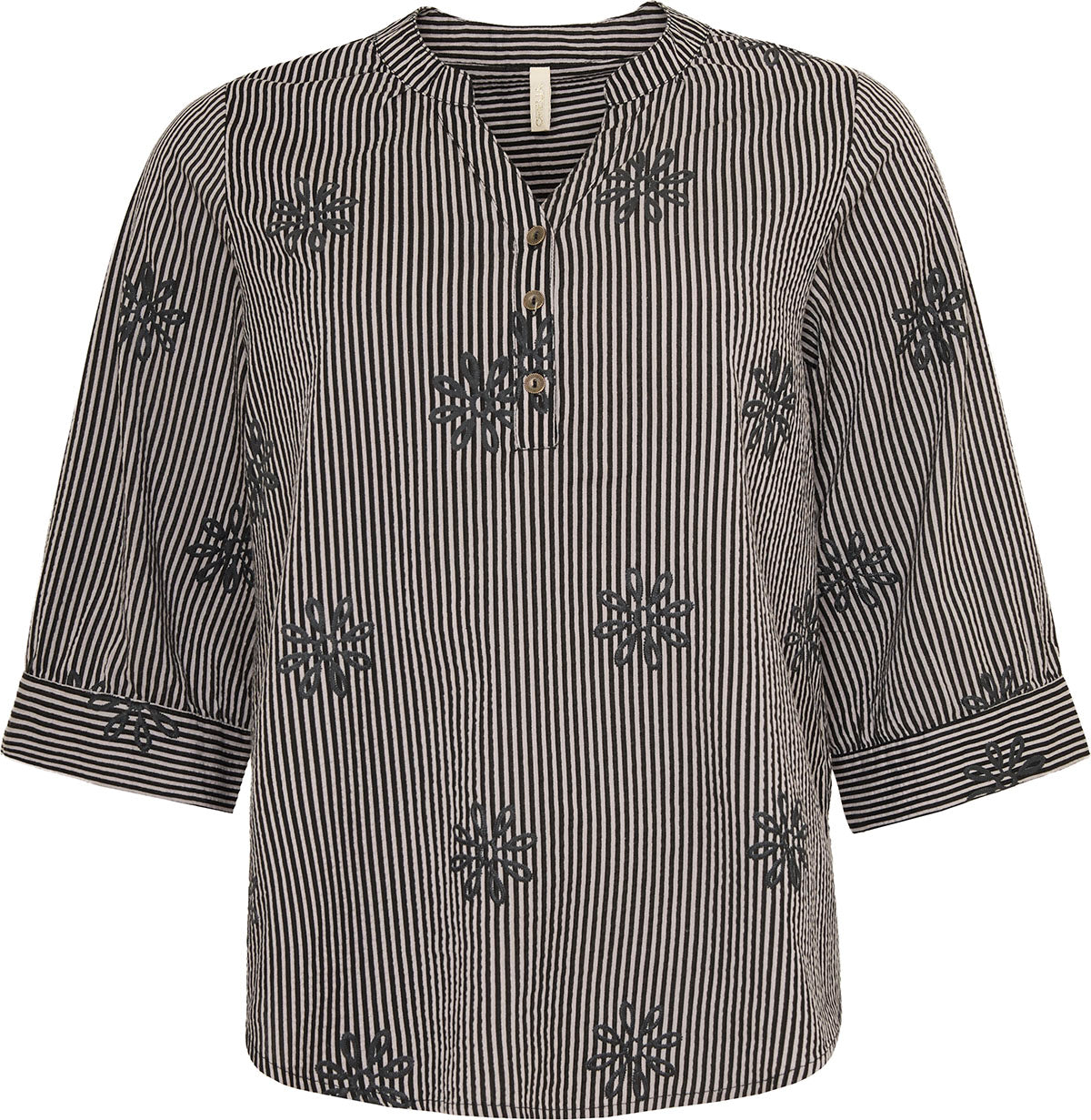 Ofelia Ella Bluse Broderi Grå