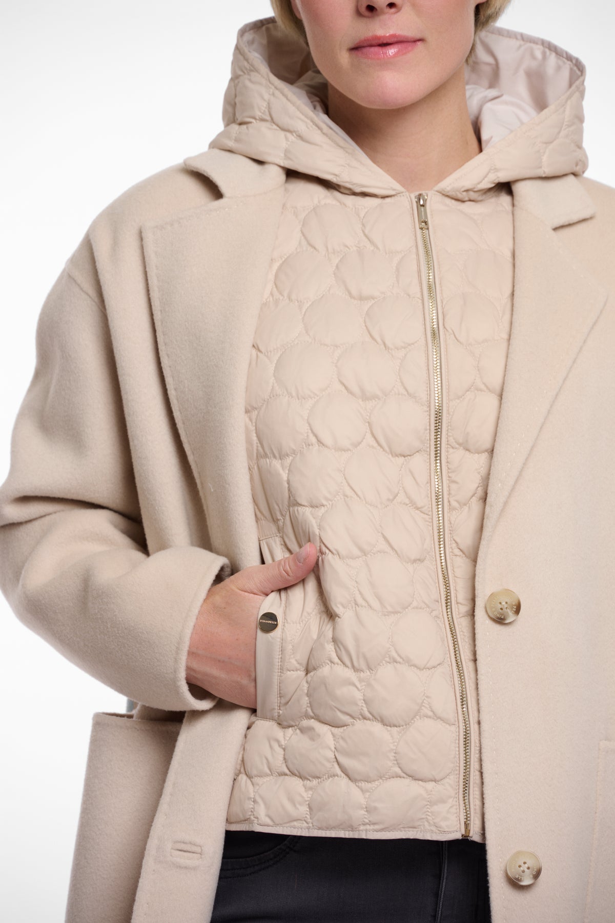 RINO & PELLE Femia Premium Frakke Quilted Light Desert Beige