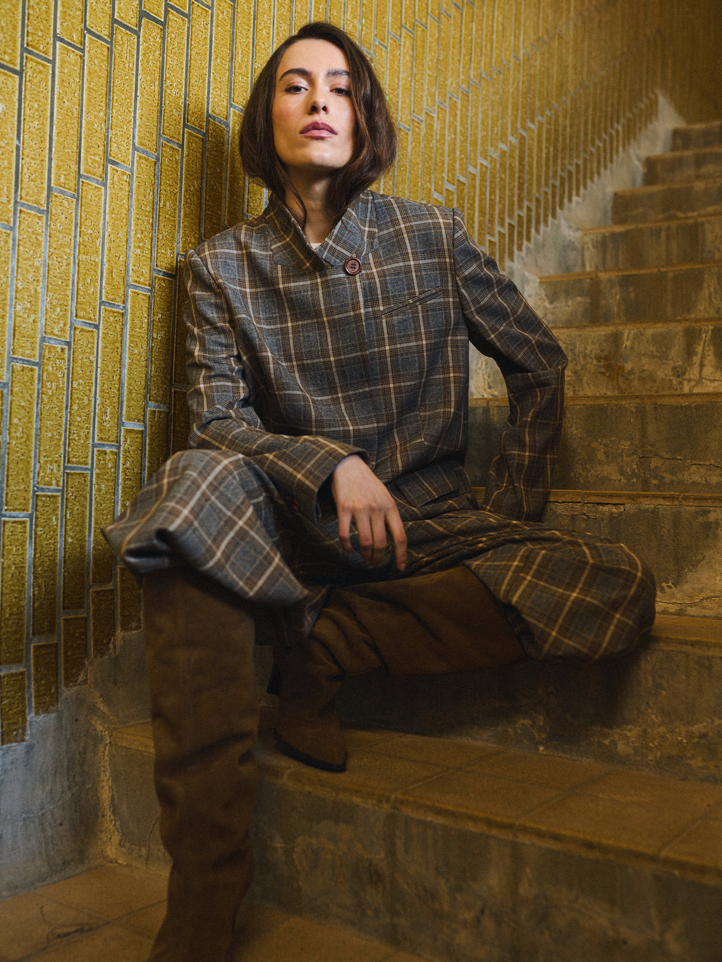 GOSSIA ElliGO Blazer Checks Brun