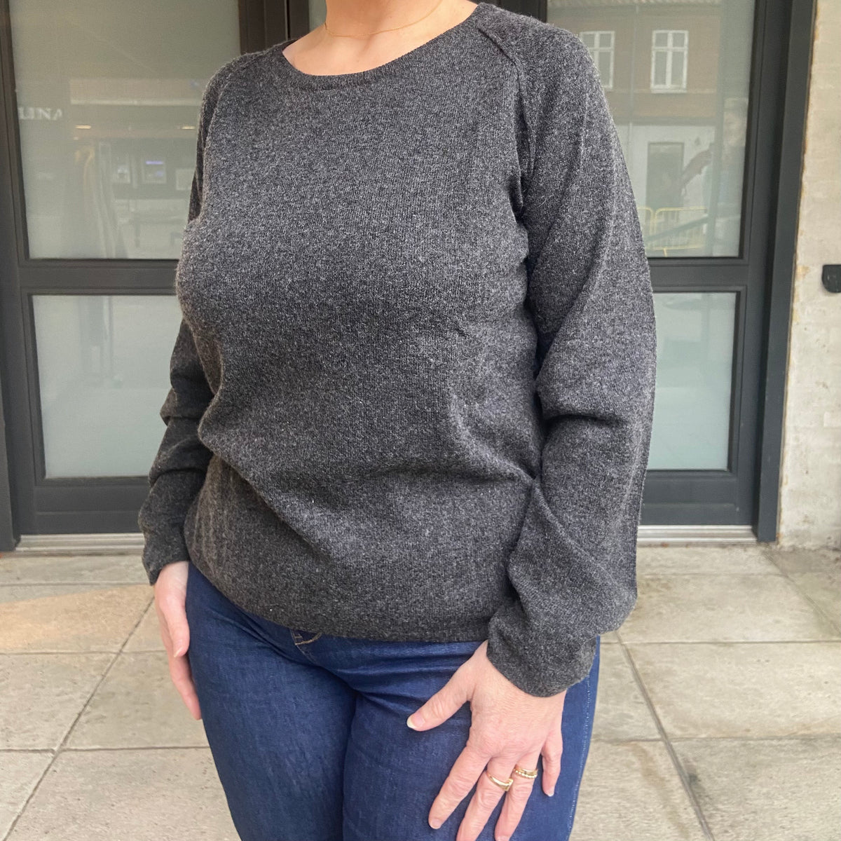 BTF Cashmere Cardigan Dark Grey Melange