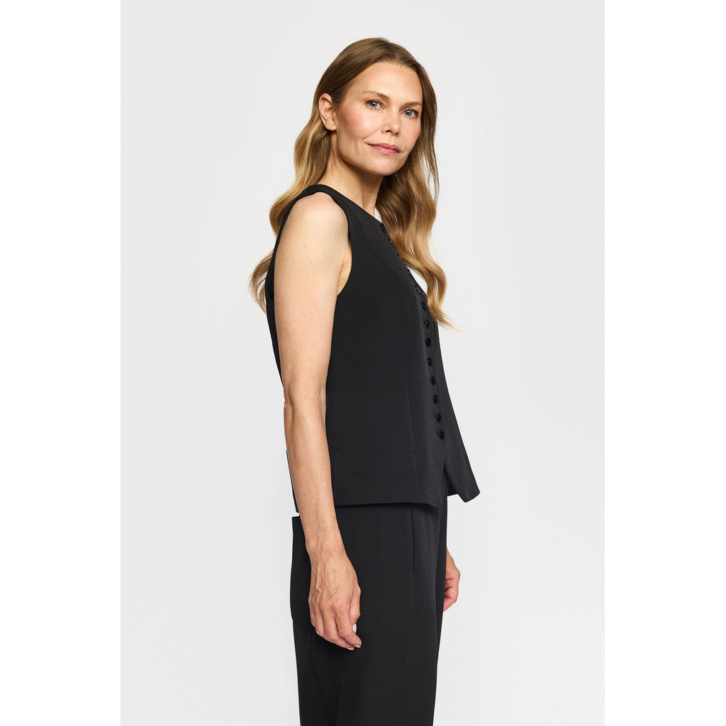 2 Biz Juno Vest Rund Hals Sort