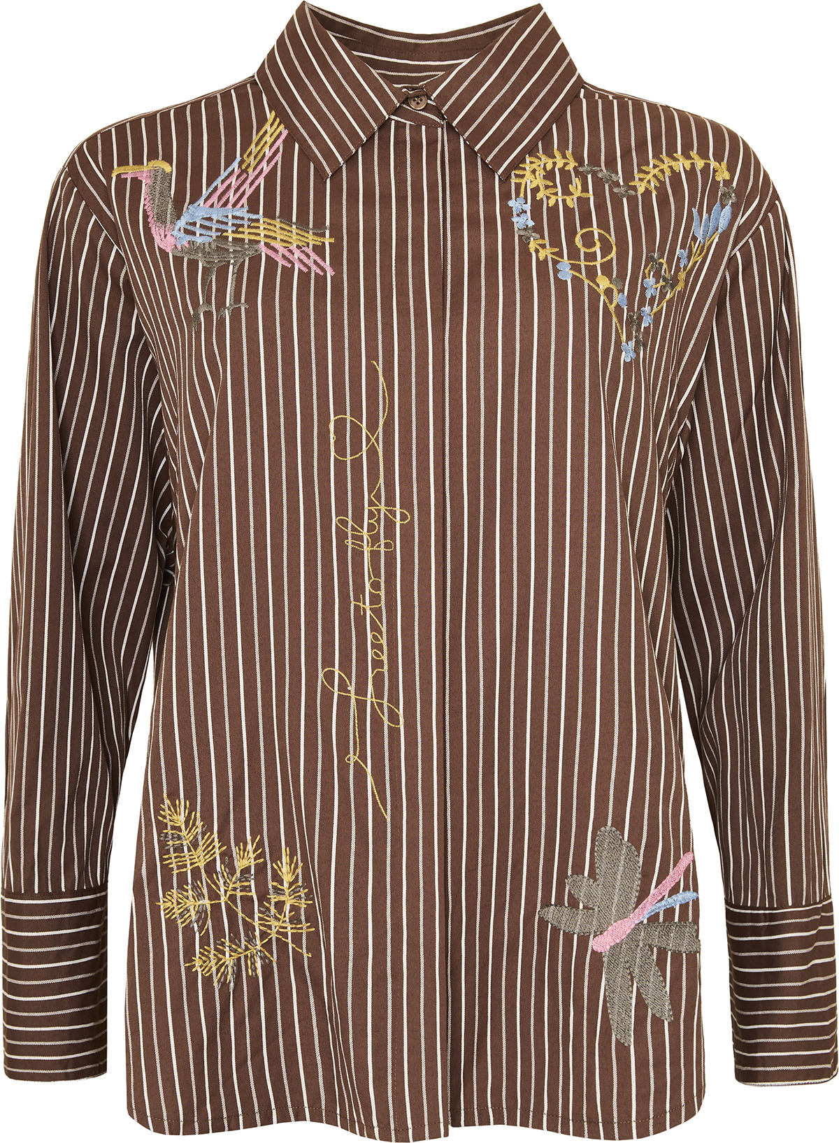 Ofelia Kaya Skjorte Broderi Brun