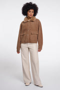 RINO & PELLE Nia Jakke Detachable Collar Toast Brun