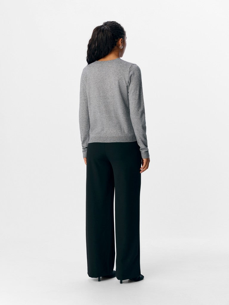 OBJECT THESS Kort Cardigan Medium Grå Melange