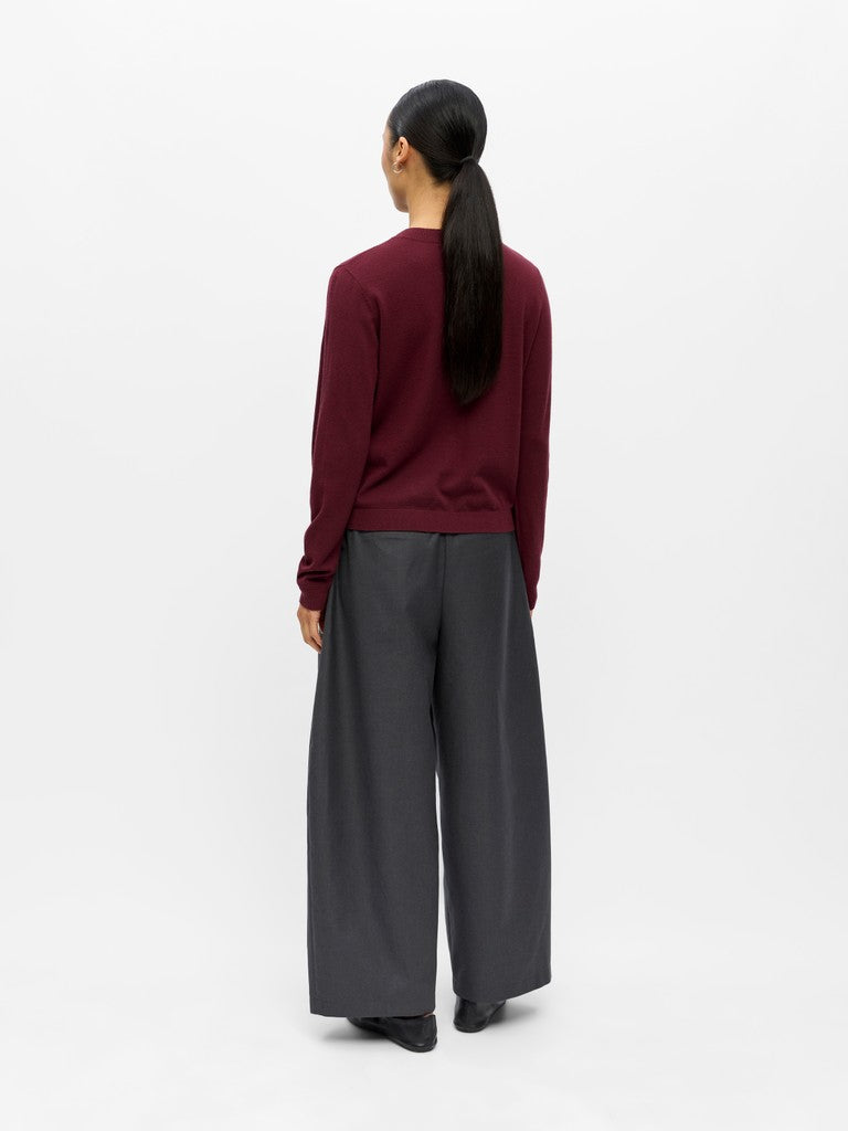 OBJECT THESS Kort Cardigan Windsor Wine Rød Melange