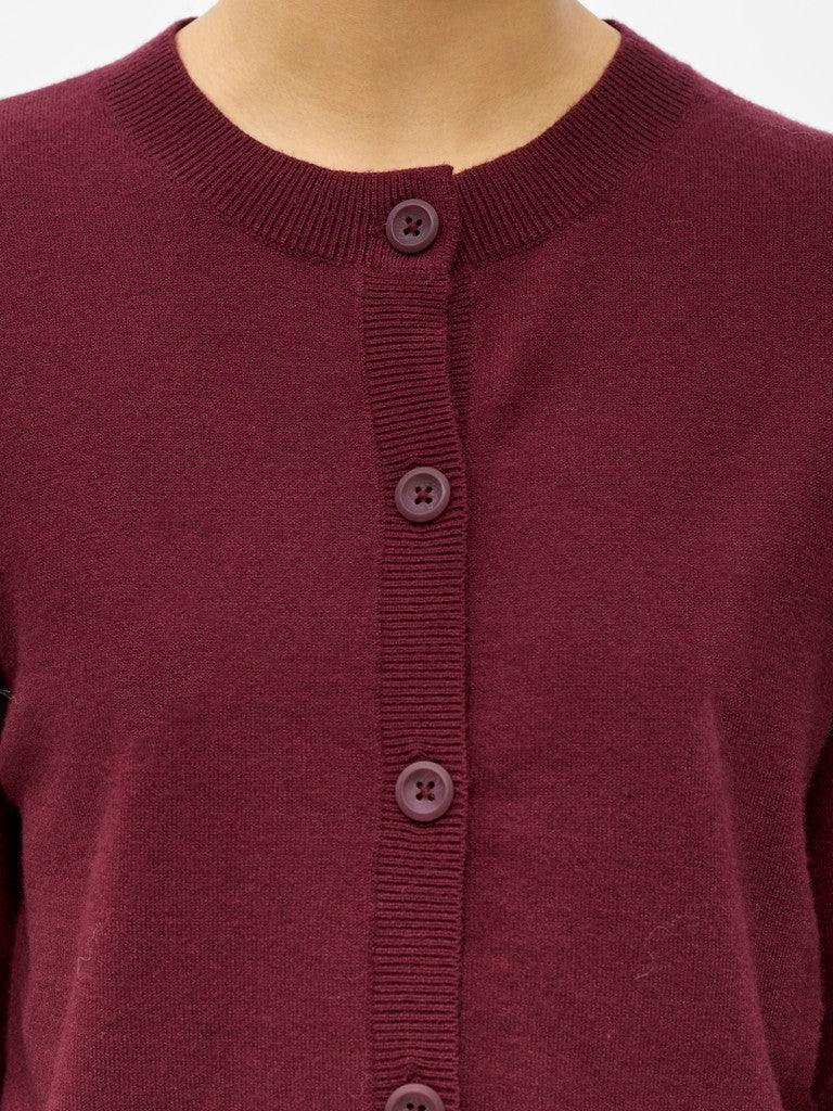 OBJECT THESS Kort Cardigan Windsor Wine Rød Melange