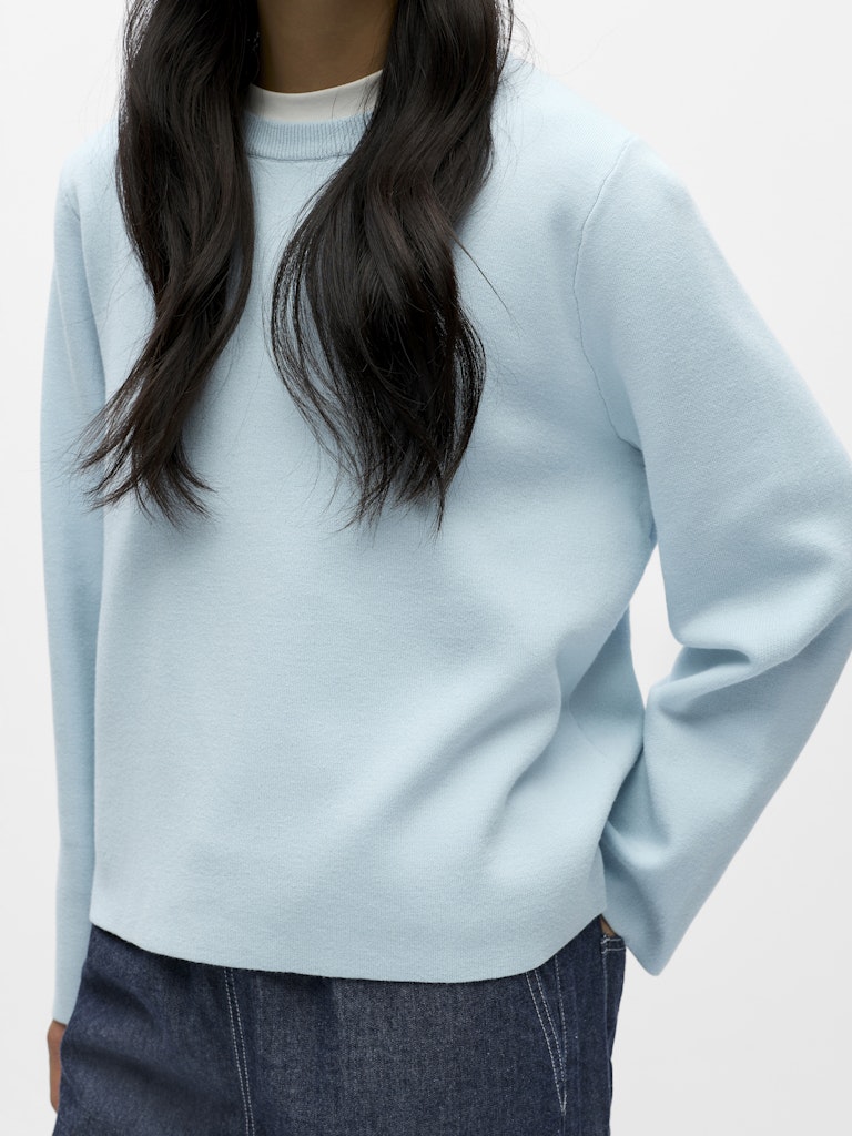OBJECT REYNARD Pullover O-Neck Winter Sky Blå