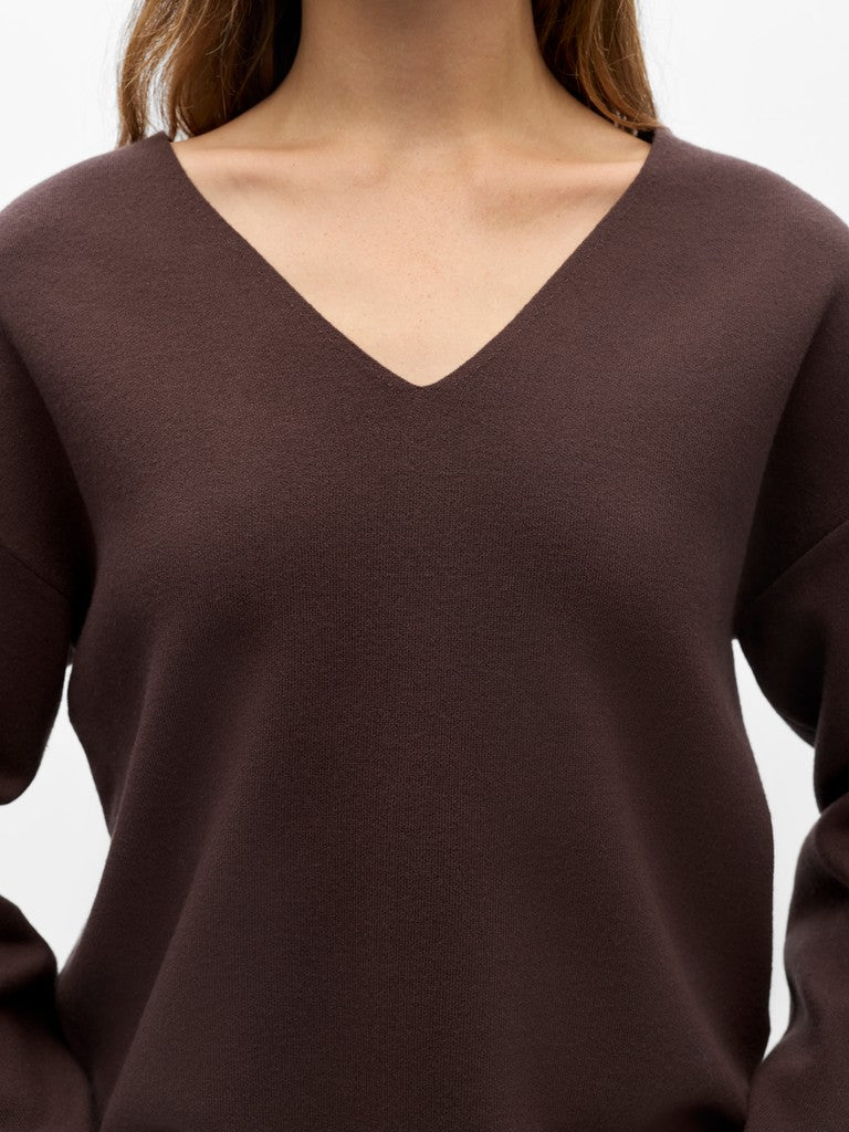 OBJECT REYNARD Pullover V-Neck Seal Brun