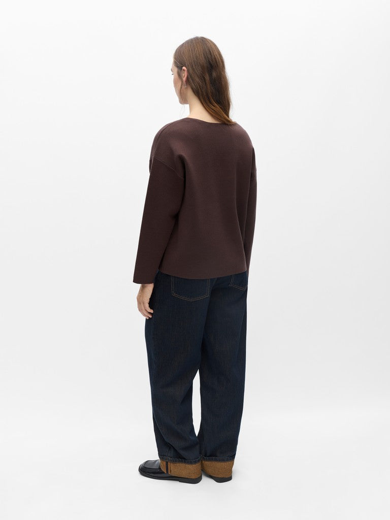 OBJECT REYNARD Pullover V-Neck Seal Brun