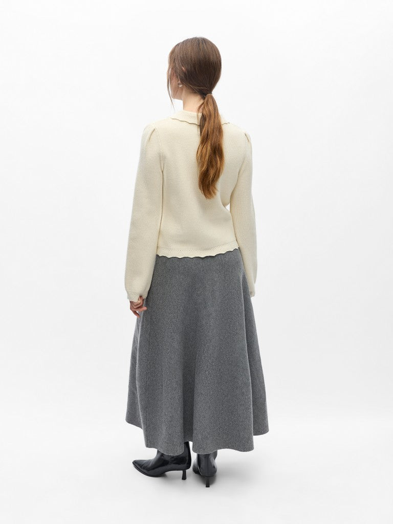 OBJECT PARYA THESS Strik Cardigan Birch Hvid