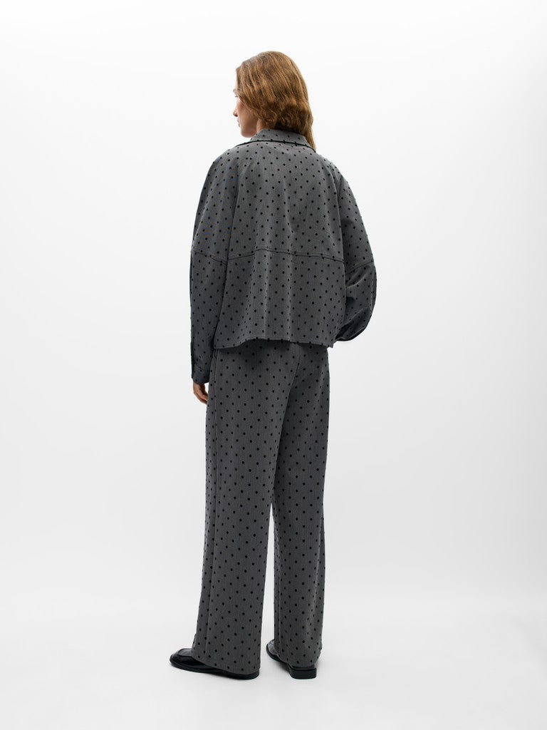 OBJECT MAXINE Skjorte High Neck Gunmetal Prikker Sort
