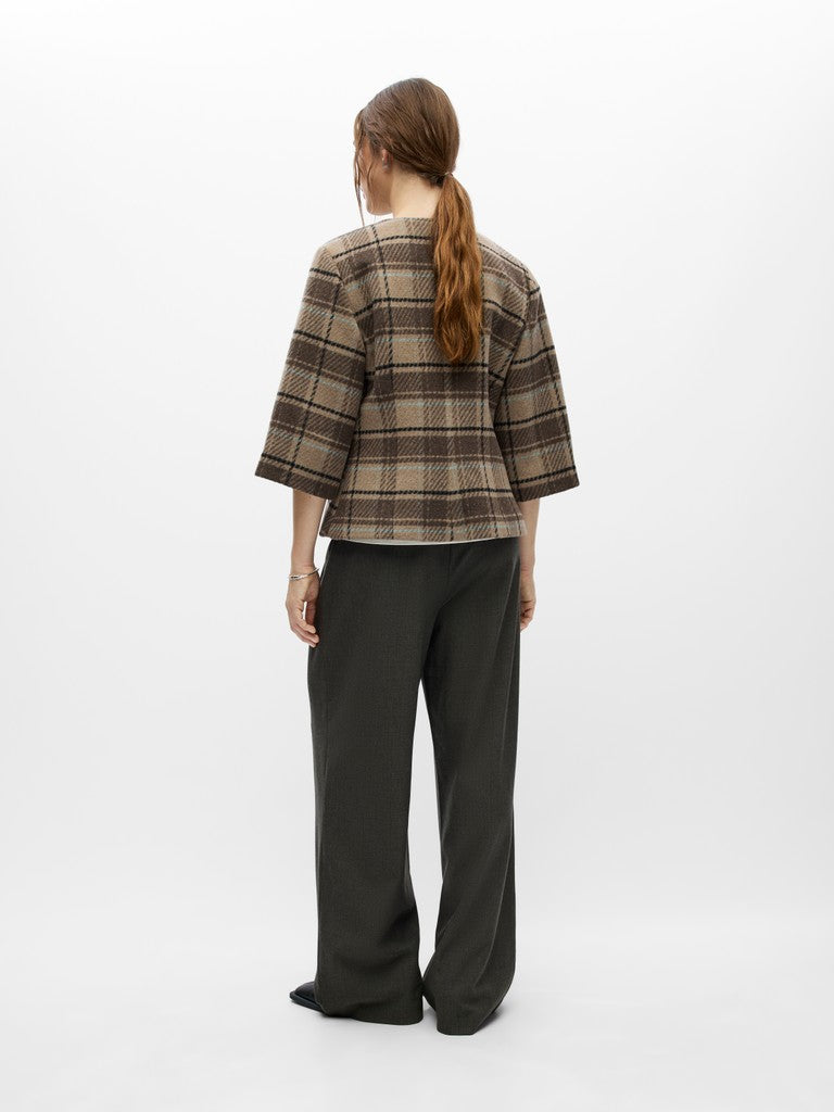 OBJECT JULIA Jakke 3/4 Birch Hvid Sort