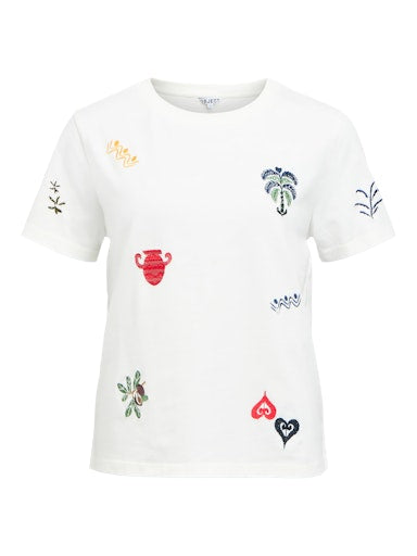 OBJECT LUNAI T-shirt Kortærmet Cloud Dancer Hvid