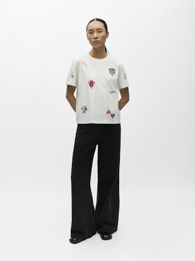 OBJECT LUNAI T-shirt Kortærmet Cloud Dancer Hvid