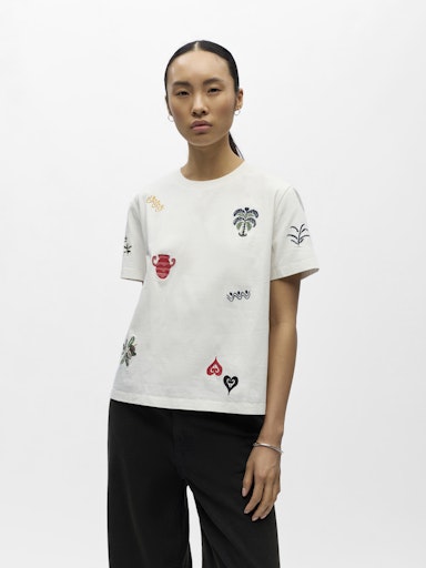 OBJECT LUNAI T-shirt Kortærmet Cloud Dancer Hvid