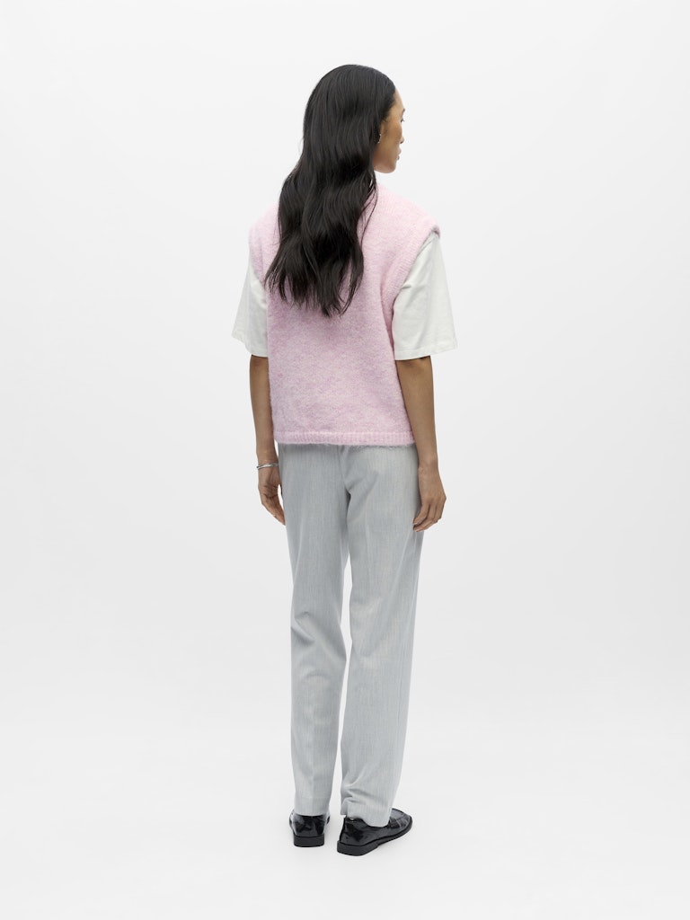 OBJECT SAGGIA RE Strik Vest Cardigan Pink Lady