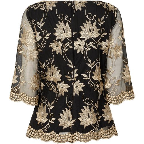 PBO Aila Bluse Blomster Sort