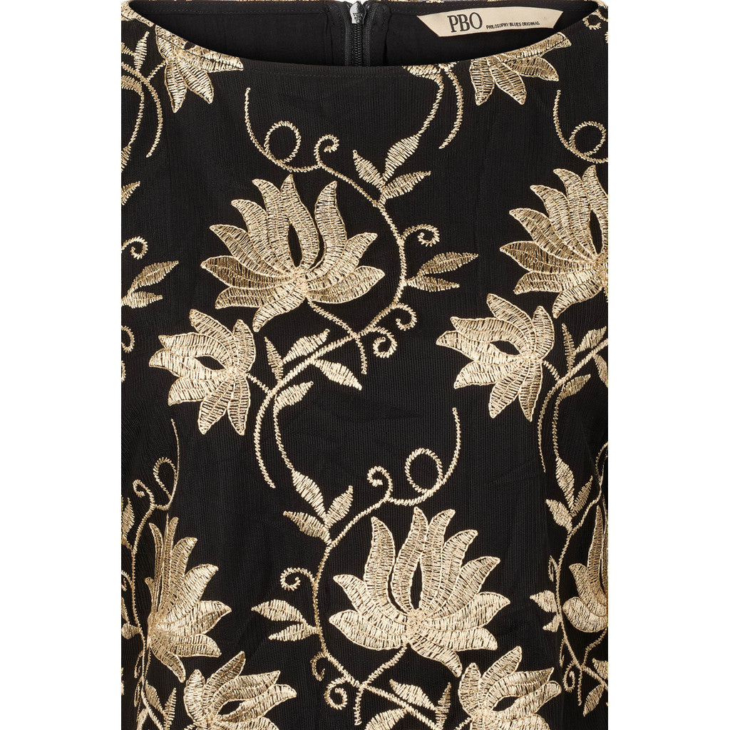 PBO Aila Bluse Blomster Sort