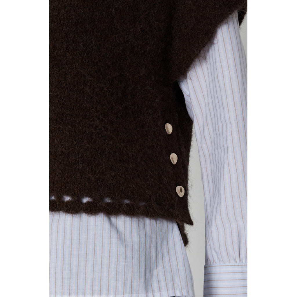 PBO Vallio Strik Vest Chocolate Brun