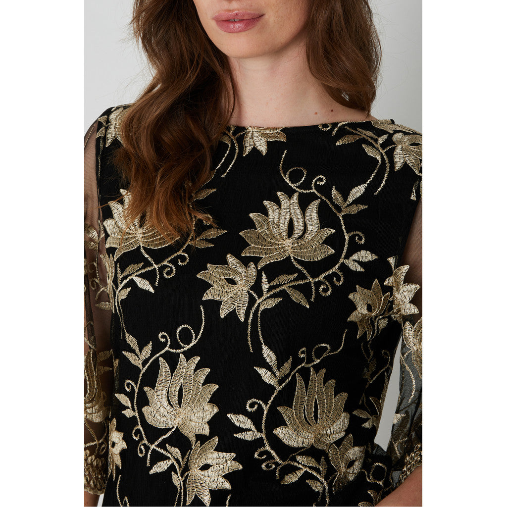 PBO Aila Bluse Blomster Sort