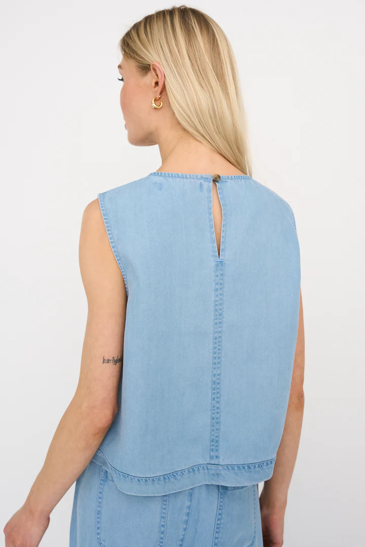 Pieszak PD Drea Top Waves Denim Blå