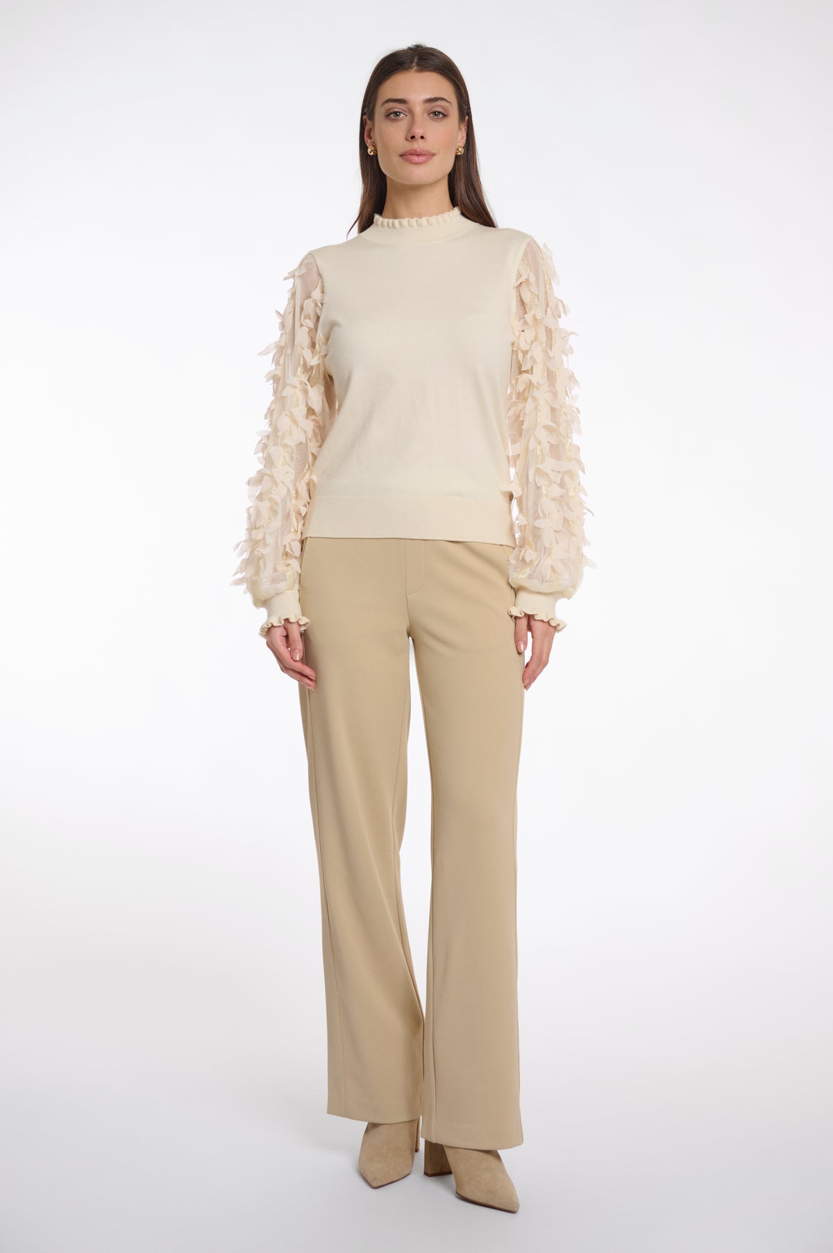 RINO & PELLE Romi Strikket Pullover Long Sleeves Birch Creme