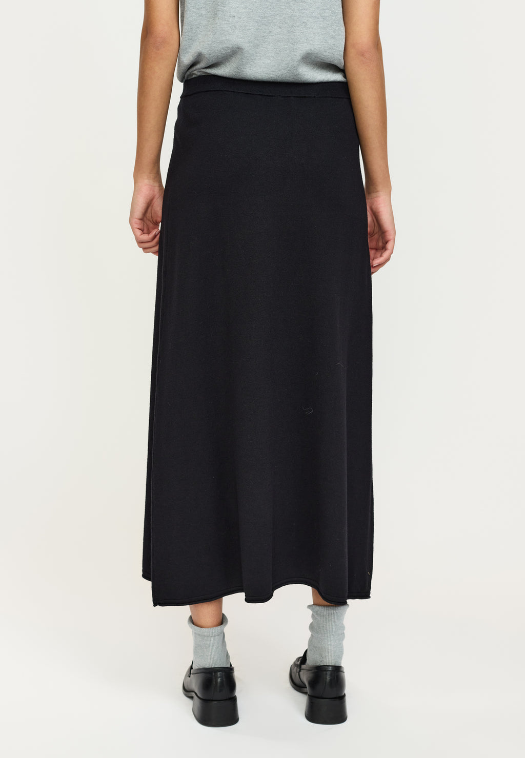 Soft Rebels Marla Midi Strik Nederdel Sort